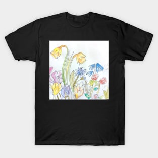 Pastel florals in Watercolour T-Shirt